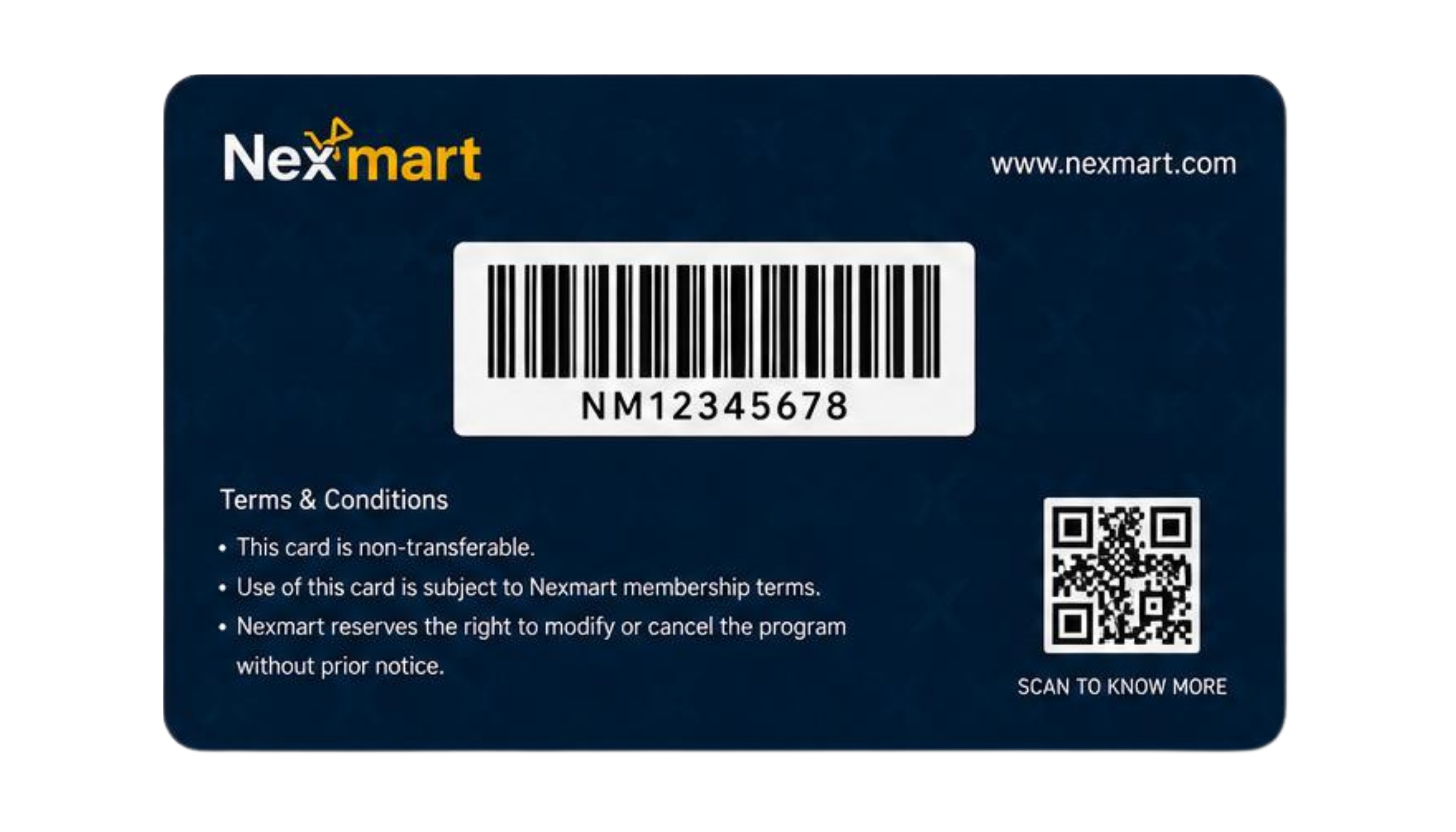 Nexmart Membership Card Back
